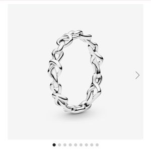 Pandora sterling silver Knotted Hearts ring/ size5